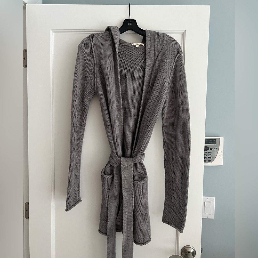 LA Made Gray Hooded Sweater Coat-MD